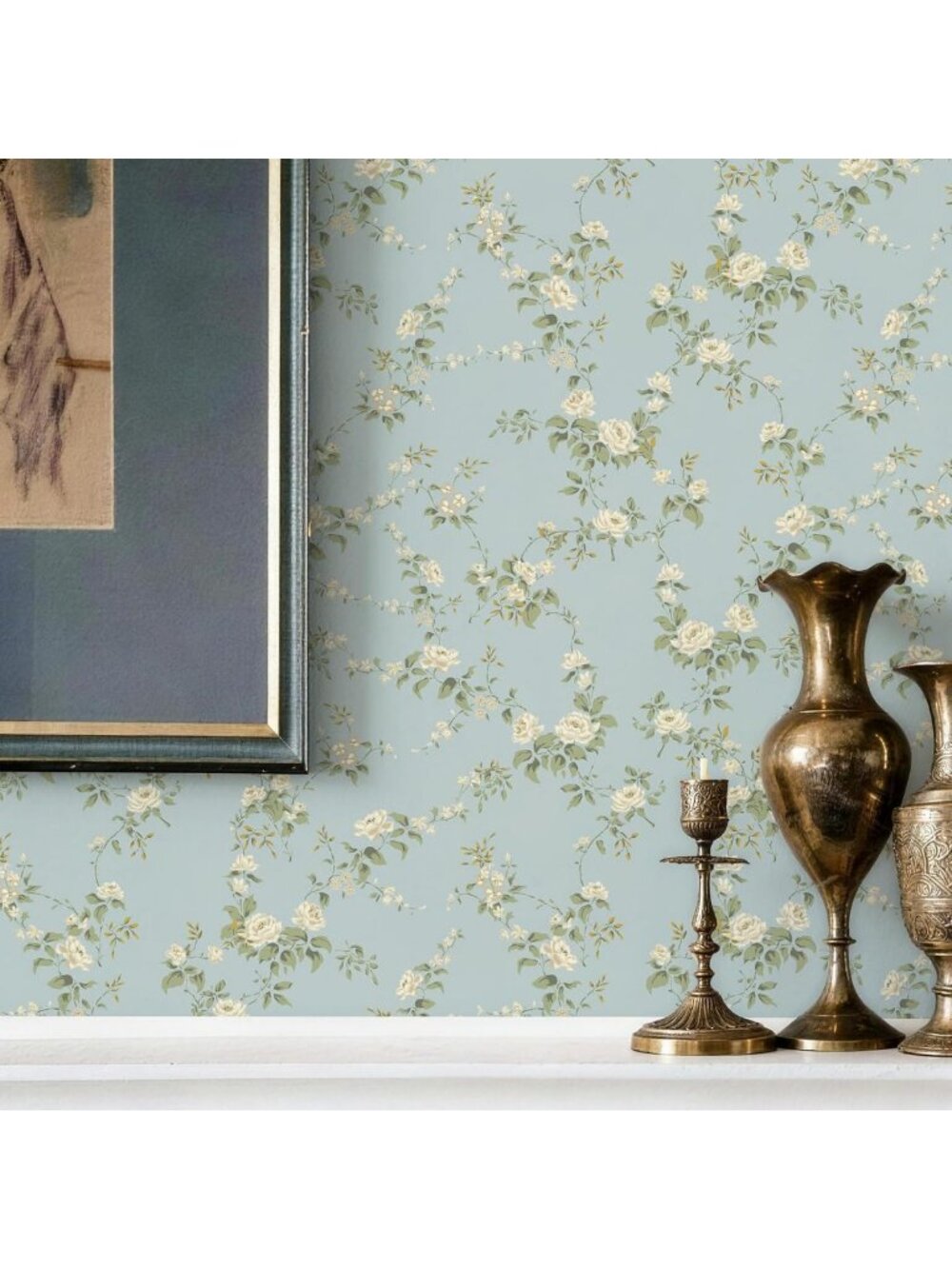 Vintage Floral Peel and Stick Wallpaper - Removable Self-Adhesive Lilac Design